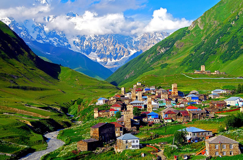 At 2200m high, Ushguli in Georgia is the highest inhabited place in Europe.